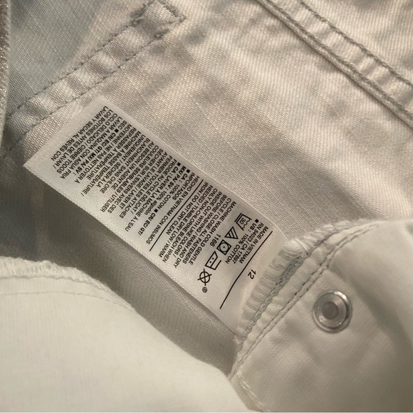 NWT Old Navy Size 12 Silver Shine Metallic Zip Stretch Denim A Line Mini Skirt - Picture 9 of 12